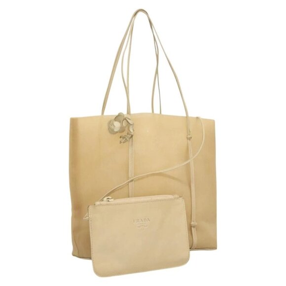 Prada Handbags - PRADA Hand Bag Nylon Beige Auth 128335